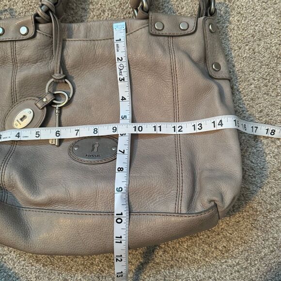 Fossil elephant gray supple leather top handle satchel bag long live vintage bag - Picture 8 of 13